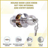 Round Door Lock Knob Set for Internal and Entry Doors - Side View