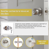 Round Door Lock Knob Set for Internal and Entry Doors