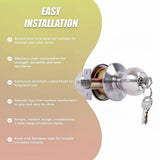 Round Door Lock Knob Set for Internal and Entry Doors
