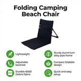 Folding Camping Beach Chair with Back Support Lightweight Travel - Extra Image
