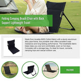 Folding Camping Beach Chair with Back Support Lightweight Travel - Extra Image