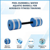 Pool Dumbbell Water Aquatic Barbell for Aerobics Fitness Training - Side View
