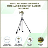 Tripod Rotating Sprinkler Automatic Irrigation Garden Watering - Side View