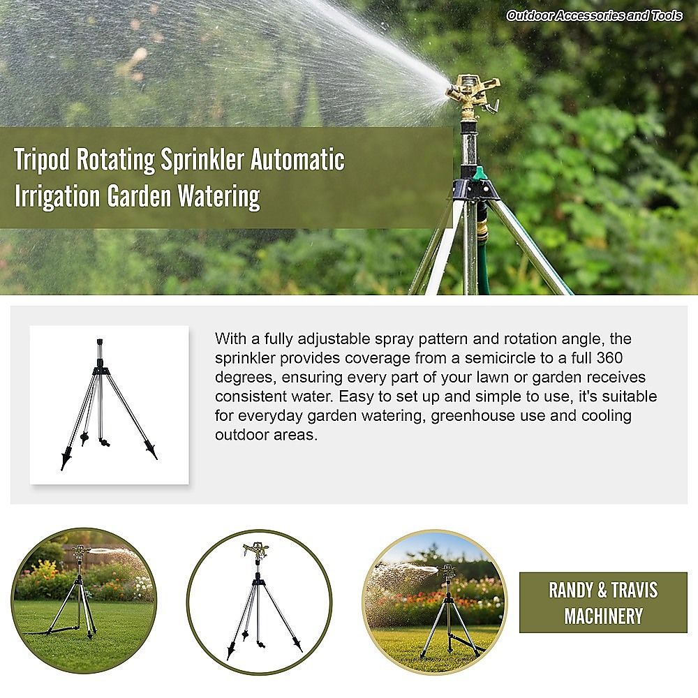 Tripod Rotating Sprinkler Automatic Irrigation Garden Watering