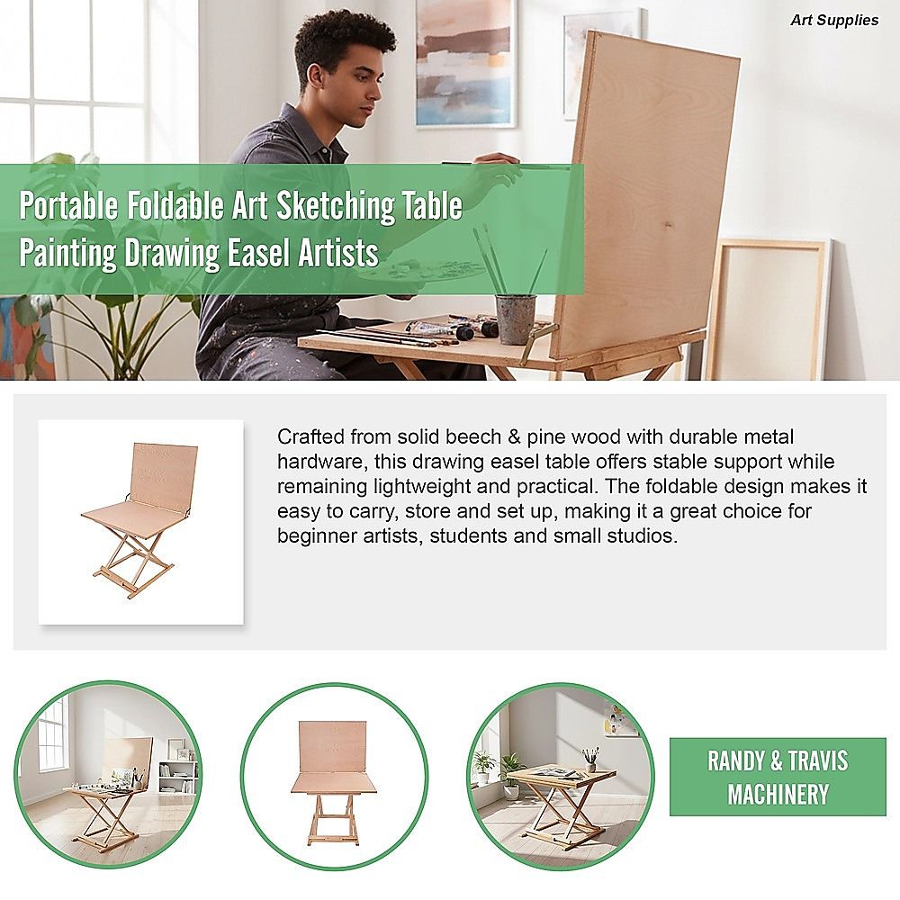 Portable Foldable Art Sketching Table Painting Drawing Easel Artists