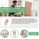 Portable Foldable Art Sketching Table Painting Drawing Easel Artists - Close-Up Angle
