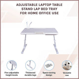 Adjustable Laptop Table Stand Lap Bed Tray for Home Office Use - Side View