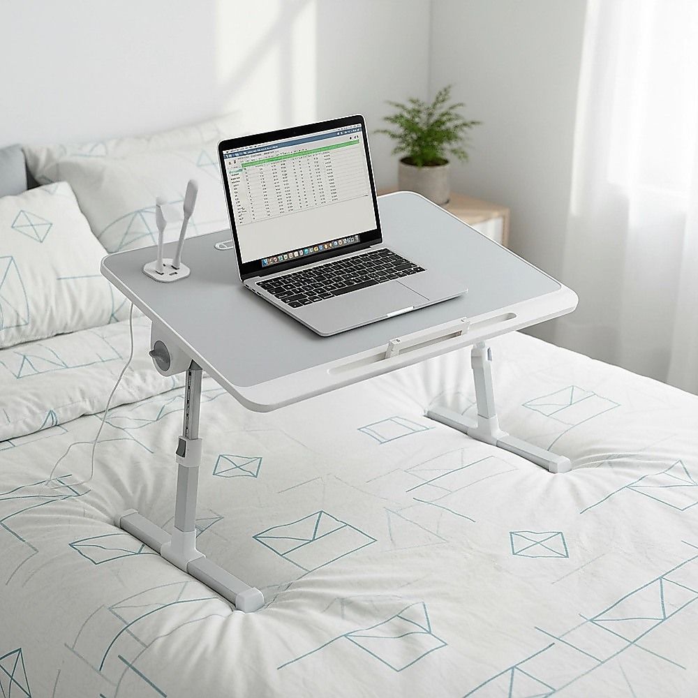 Adjustable Laptop Table Stand Lap Bed Tray for Home Office Use