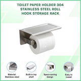 Toilet Paper Holder 304 Stainless Steel Roll Hook Storage Rack