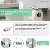 Toilet Paper Holder 304 Stainless Steel Roll Hook Storage Rack
