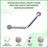 Stainless Steel Safety Grab Bar for Toilet Bathroom Bathtub Support - Side View