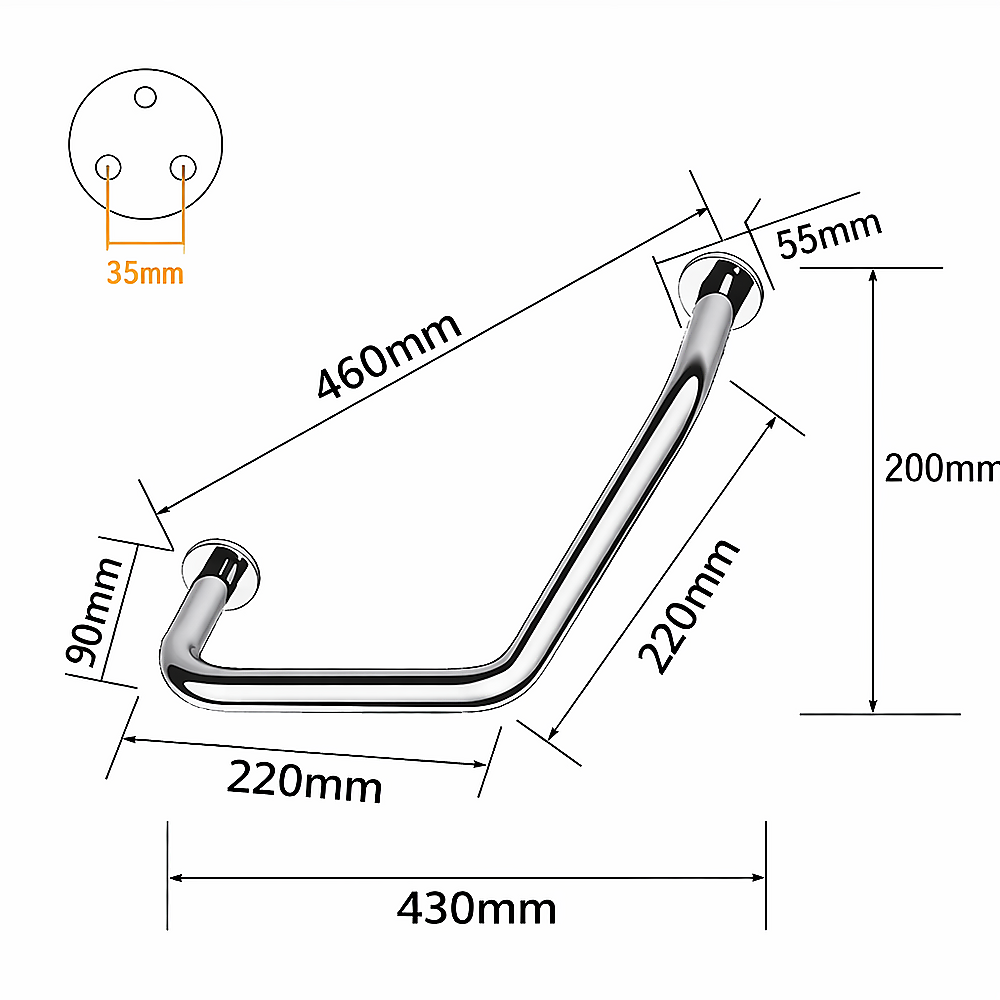 Stainless Steel Safety Grab Bar for Toilet Bathroom Bathtub Support