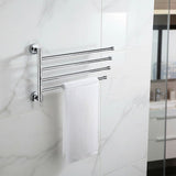 Swivel Towel Rail Chrome Stainless Steel Wall Mounted Bath Rack - Front View