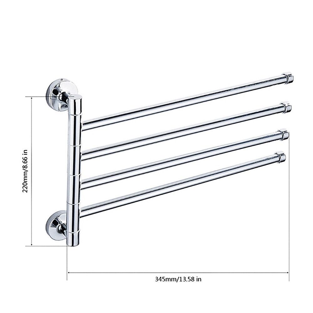 Swivel Towel Rail Chrome Stainless Steel Wall Mounted Bath Rack