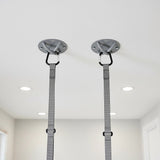Pair of Grey Wall Anchor Mounts for Battle Ropes and Suspension - Front View