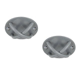 Pair of Grey Wall Anchor Mounts for Battle Ropes and Suspension - Top-Down View