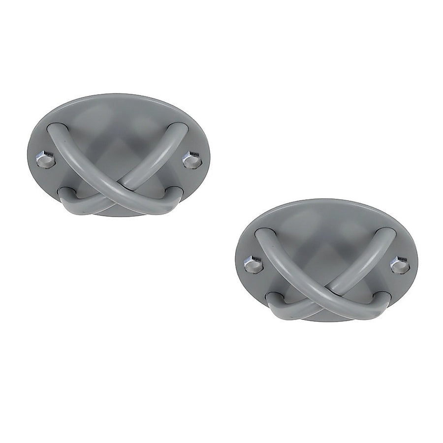 Pair of Grey Wall Anchor Mounts for Battle Ropes and Suspension