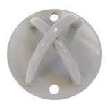 Pair of Grey Wall Anchor Mounts for Battle Ropes and Suspension - Close-Up Angle