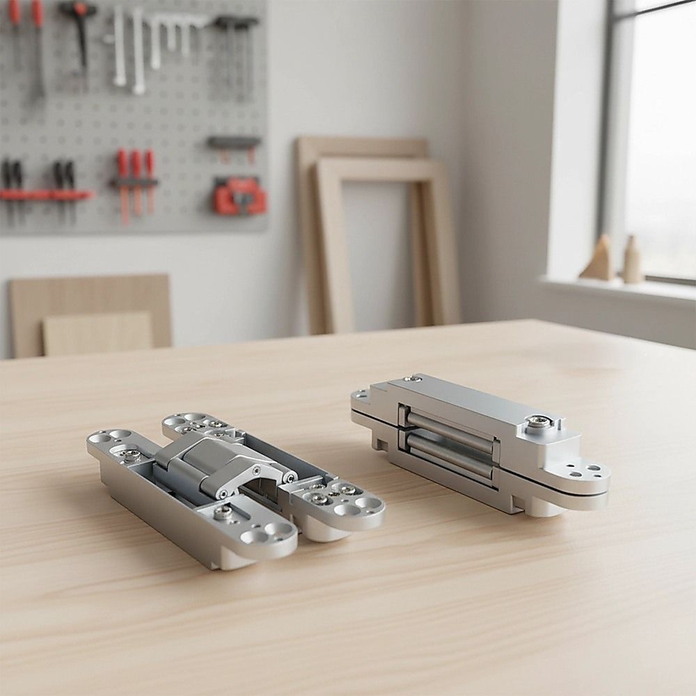 Hidden Door Hinges 180° Heavy Duty 3D Adjustable Silver 40kg
