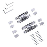 Hidden Door Hinges 180° Heavy Duty 3D Adjustable Silver 40kg