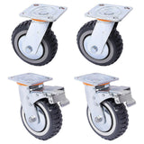 Heavy Duty Plate Caster Wheels Set 4 1200kg Swivel