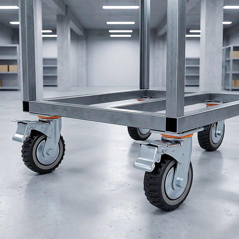 Heavy Duty Plate Caster Wheels Set 4 1200kg Swivel