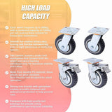 Heavy Duty Plate Caster Wheels Set 4 1200kg Swivel - 45-Degree Angle