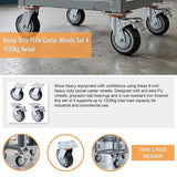 Heavy Duty Plate Caster Wheels Set 4 1200kg Swivel