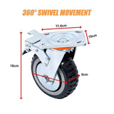 Heavy Duty Plate Caster Wheels Set 4 1200kg Swivel
