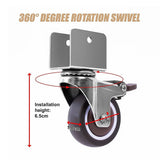 2 Inch U-Shaped TPE Swivel Castor Wheels Set 4 Brake