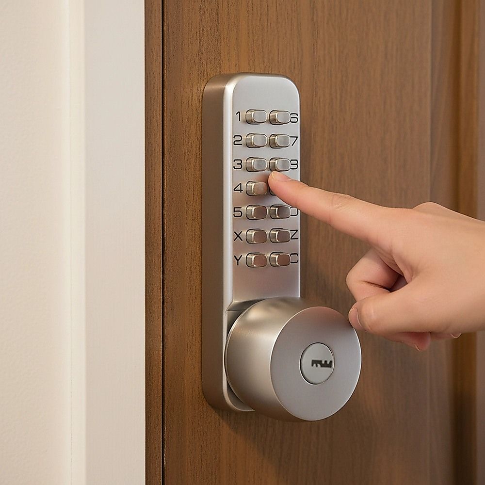 Mechanical Keyless Door Lock with Handle for Garage Office