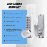 Mechanical Keyless Door Lock with Handle for Garage Office
