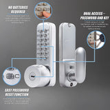 Mechanical Keyless Door Lock with Handle for Garage Office