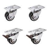 50mm Swivel Caster Wheels Set 4 with Brakes Twin
