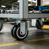 50mm Swivel Caster Wheels Set 4 with Brakes Twin - Top-Down View
