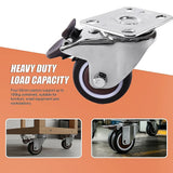 50mm Swivel Caster Wheels Set 4 with Brakes Twin - Low Angle