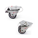 50mm Swivel Caster Wheels Set 4 with Brakes Twin - Extra Image
