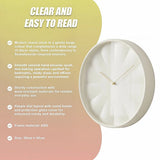 30cm Round Wall Clock Silent Sweep Modern ABS Frame - 45-Degree Angle