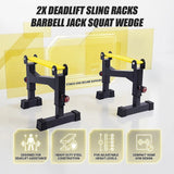 2x Deadlift Sling Racks Barbell Jack Squat Wedge - Close-Up Angle