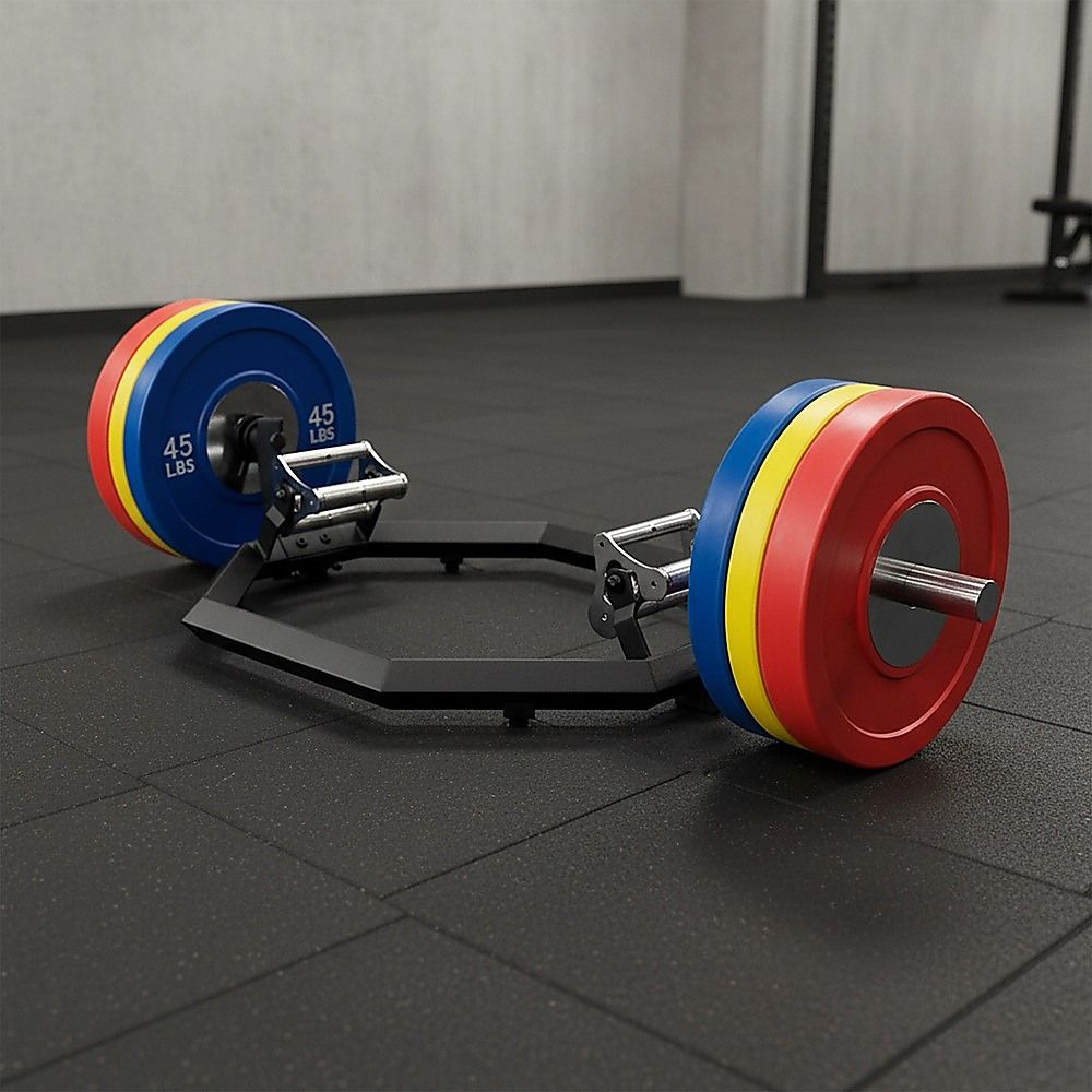Fitness EZ Load Hex Trap Bar with Knurled Tri Grip