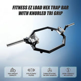 Fitness EZ Load Hex Trap Bar with Knurled Tri Grip - Rear View