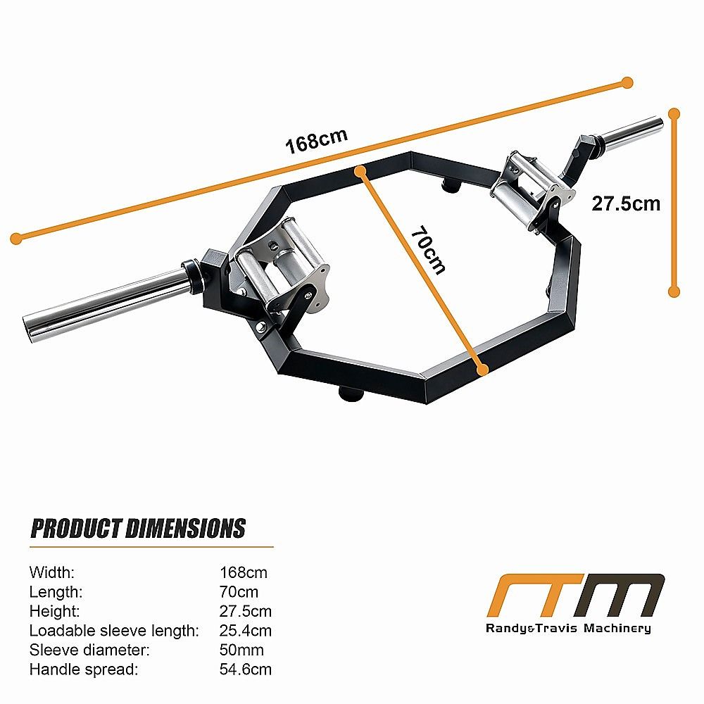 Fitness EZ Load Hex Trap Bar with Knurled Tri Grip