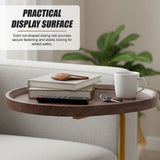 Modern Oval Side Table Gold Base Sofa End Table - Rear View