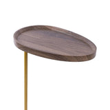 Modern Oval Side Table Gold Base Sofa End Table - Extra Image