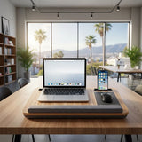 Portable Lap Desk with Mouse Pad Cushion Oak