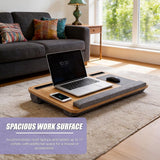 Portable Lap Desk with Mouse Pad Cushion Oak - Close-Up Angle