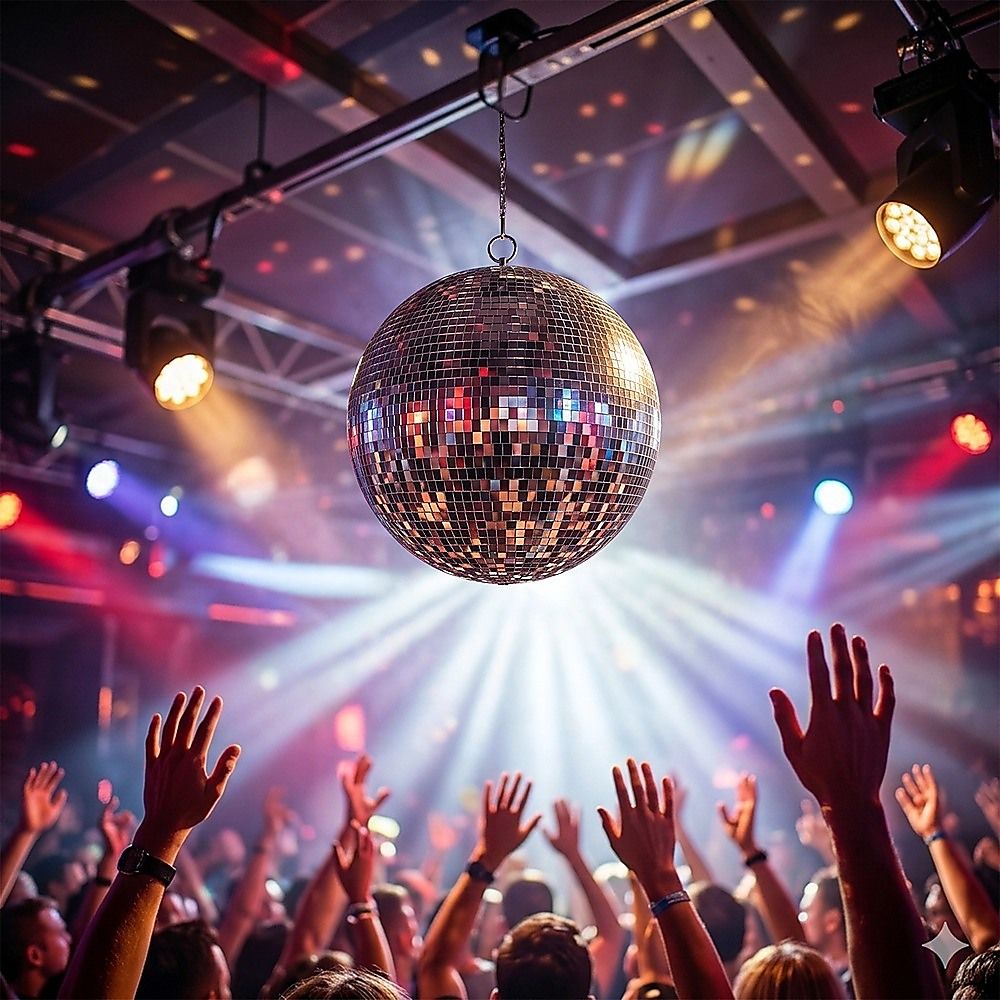 Silver Mirror Disco Ball Hanging DJ Party Decor