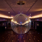 Silver Mirror Disco Ball Hanging DJ Party Decor - Top-Down View