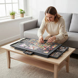 1000 Piece Felt Jigsaw Puzzle Board with 6 Drawers Portable Table - Front View