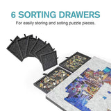 1000 Piece Felt Jigsaw Puzzle Board with 6 Drawers Portable Table